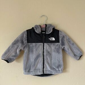 The North Face Pink and Gray Infant Fleece Jacket